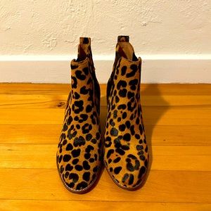 Madewell Regan Leopard print booties size 7